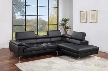 Brand new black or white faux leather sectional (107"x86")