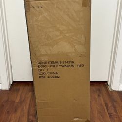 NEW Uline Folding Utility Wagon – Heavy Duty Collapsible Cart – Red – New in Box