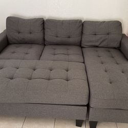 Small Sofa Chaise and Ottoman