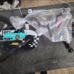 Olakids Kids Bike, 12 Inch Racing Car Themed Toddlers Bike with Training Wheels Adjustable Seat and Handlebar Coaster Brake and Handbrake, Children Bi