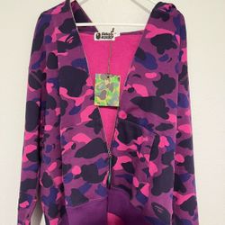 Purple Color Camo Bape Hoodie size Large 