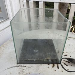 3.5 Gal Fish Tank With Sponge Filter, Air Stone, Heater And Light