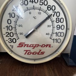 VINTAGE SNAP-ON TOOLS 12" ROUND THERMOMETER GARAGE