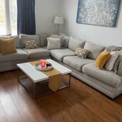 Ashleys Brand studded sectional couch 