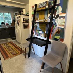 Leaning desk with shelves