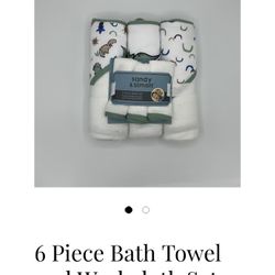 6 Piece Bath Towel and Washcloth Set