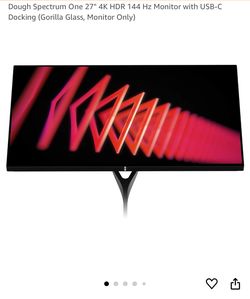 Monitor “Dough spectrum “ , 27 “ 4K HDR 144Hz Monitor With stand ( Gorila Glass )