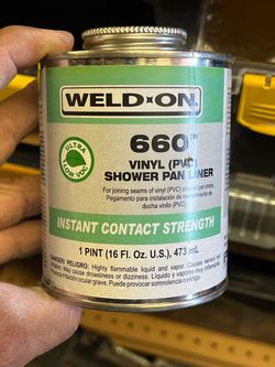 Weld On 660 vinyl shower liner glue