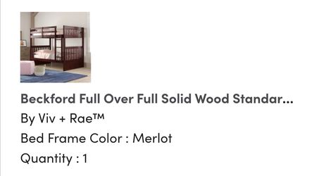 Viv + Rae Beckford Full Over Full Solid Wood Bunk Bed