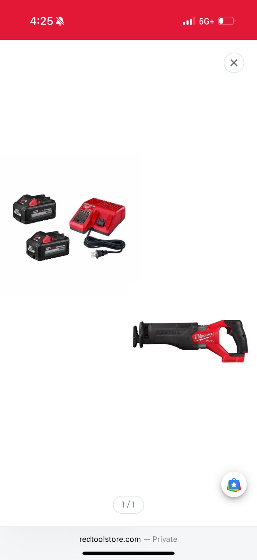 Milwaukee M18 Sawzall 5.0 Battery Still In box