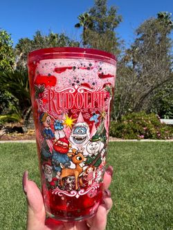 Rudolph the red nosed reindeer Snow globe Lava Tumbler 16oz