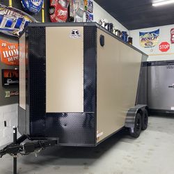 New 7x14 Custom 2 Tone Color Enclosed Trailer