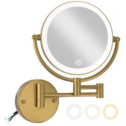 8" Make Up Mirror Wall Mounted Lighted 10X Magnifying Hard Wired