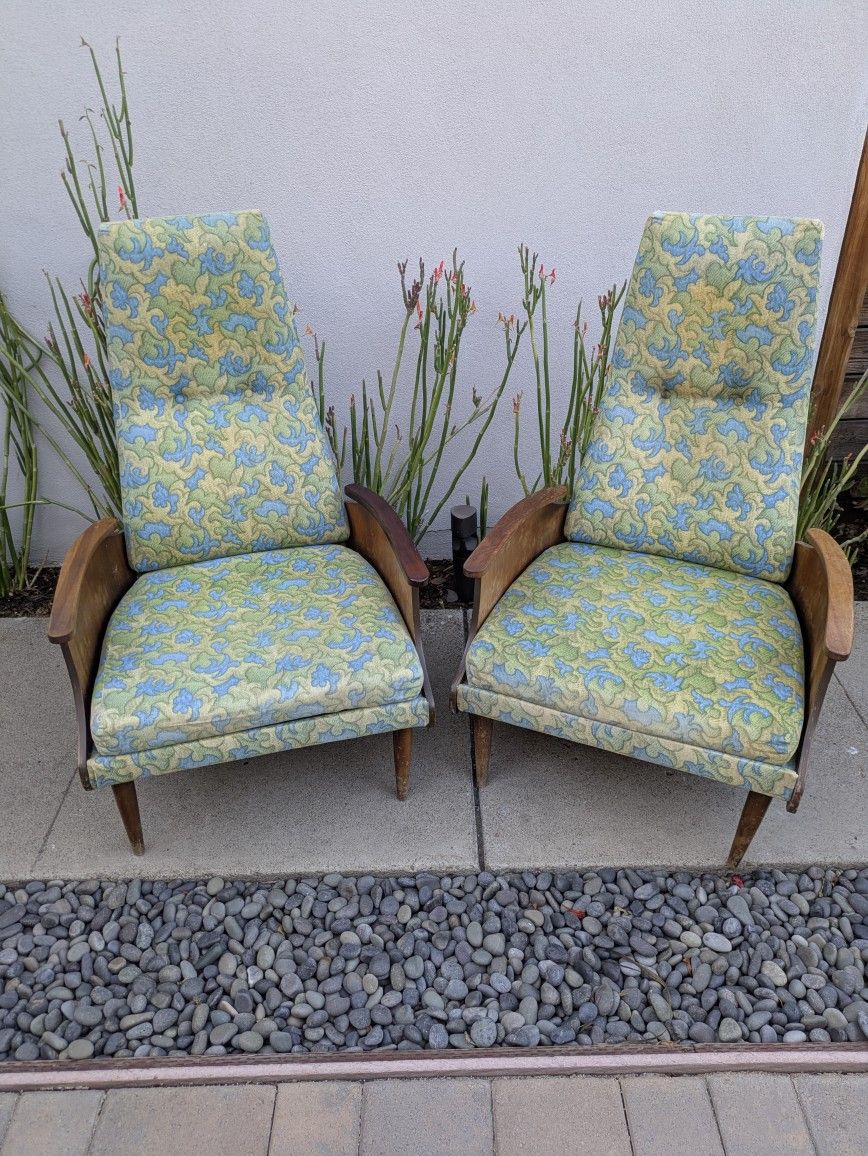 Pending - MCM Pair Of High Back Chairs