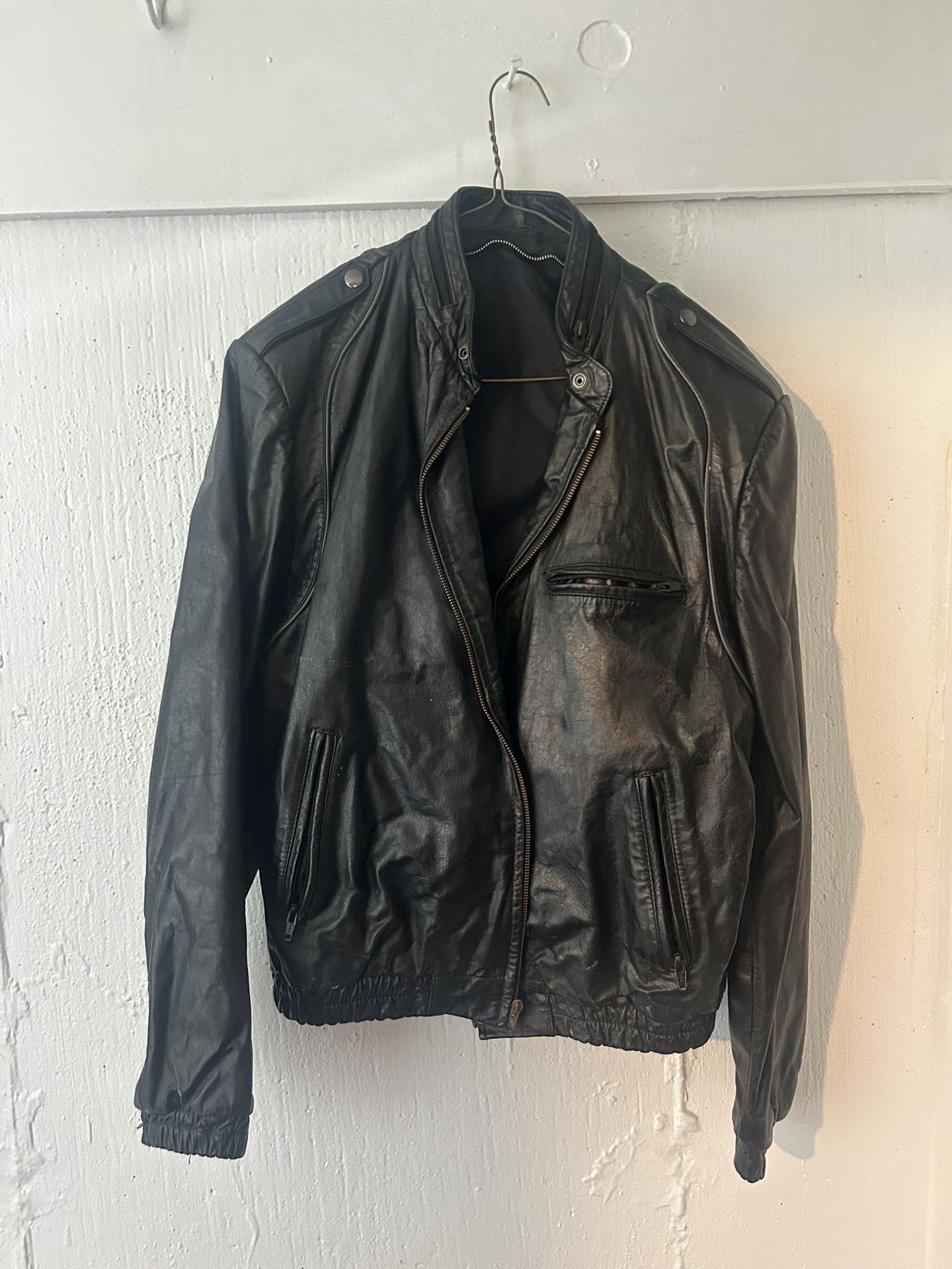 Vintage black leather jacket