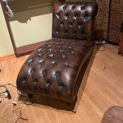 Faux Leather Chaise Lounger