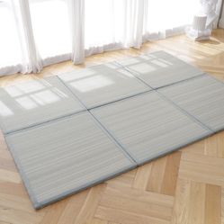 Zonli Japanese Tatami Mat, Foldable Floor Sleeping Pad Futon Mattress, Made from Natural Coconut Shell Fiber & Jute Fiber, Firm Traditional Floor Bed 