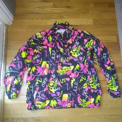 Vintage Brass Plum Ladies Nordstrom Pull Over Windbreaker Size Large 