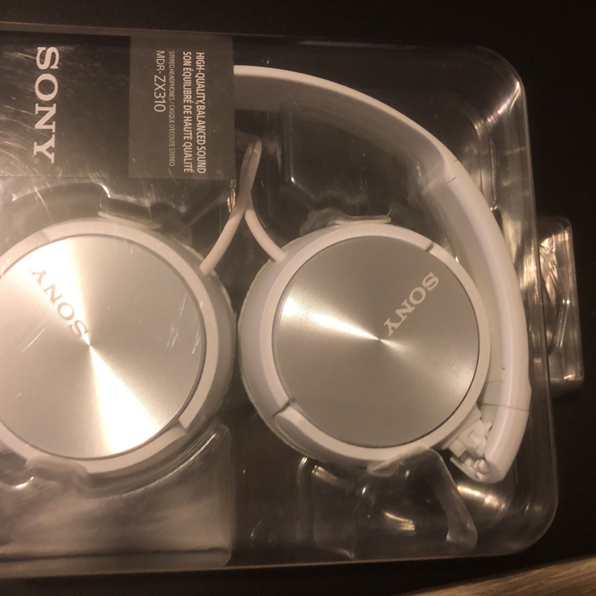 White Sony Headphones