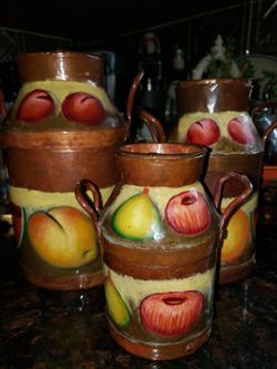 Copper Hand-painted Glazed Canisters