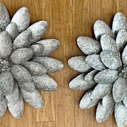 Large Silver Metal Flowers 22” $10/each