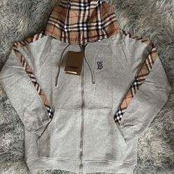 Burberry Full zip Grey Hoodie - Size L