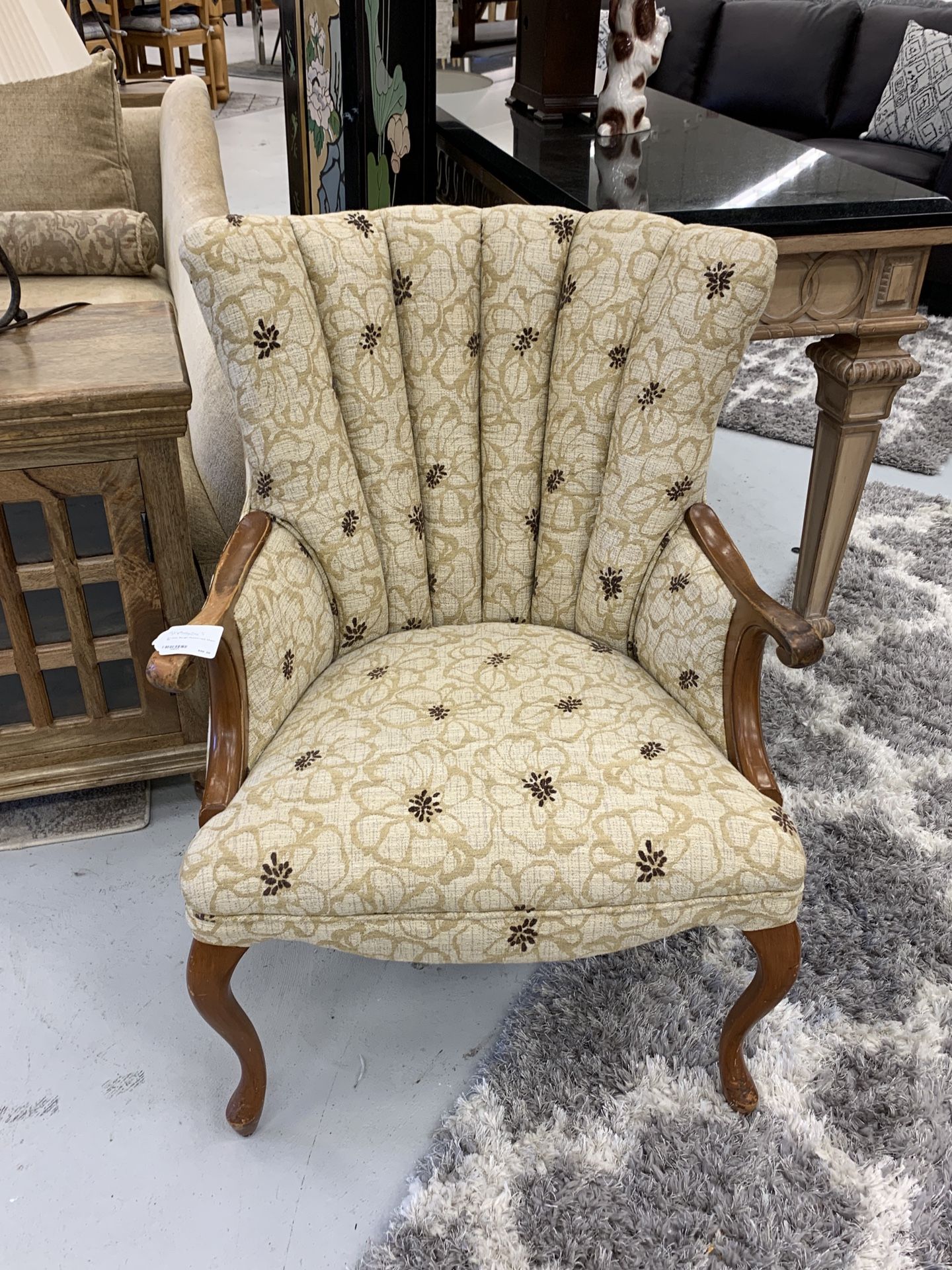Ornate Beige Patterned Chair