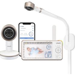 VTech V-Care VC2105 1080p FHD Over-The Crib Mount Smart Baby Monitor 5" 720p LCD Screen