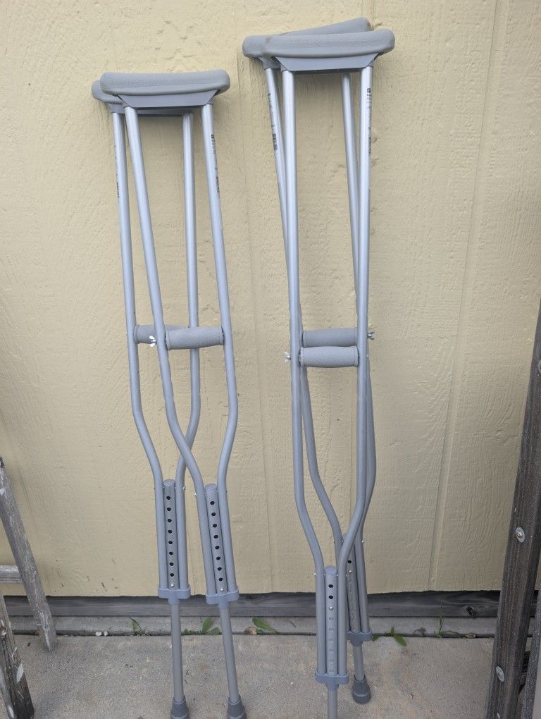 2 NEW Set Of Crutches - Regular & Extra long