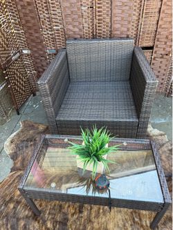 Chair $30 and table $15 for garden like new =$45