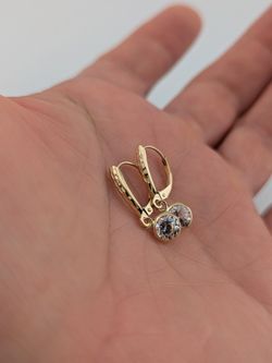✨ 14K Gold CZ Dangle Earrings