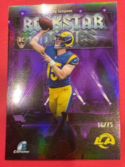 2026 Bowman Chrome Ty Simpson Rockstar Rookies Purple Refractor /75 RC RR-2