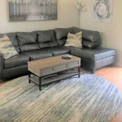 Gray leather sectional for sale
