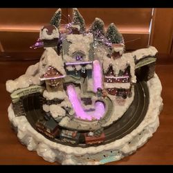 Vintage Avon Fiber Optic Christmas Holiday Village with Animated Train