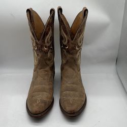 Justin BR210 Bent Rail Western Cowboy Boots Brown Destress Leather USA size 9 EE