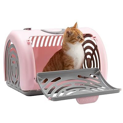 IVOLIA Portable Pet Airline Box,Easy Semicircle Cat Carrying Case