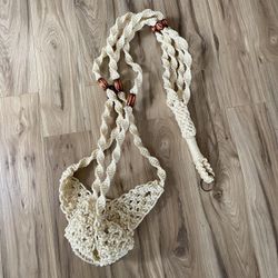 XL Vintage Macrame Plant Holder 