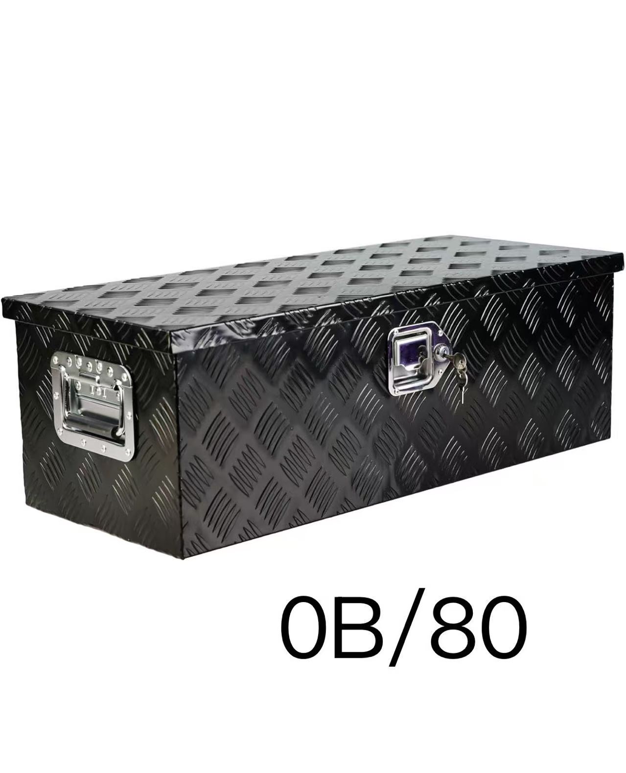 30 Inch Aluminum Tool Box with 5 Bar Tread, Durable Underbody Storage for Trucks and Trailers, Black Finish