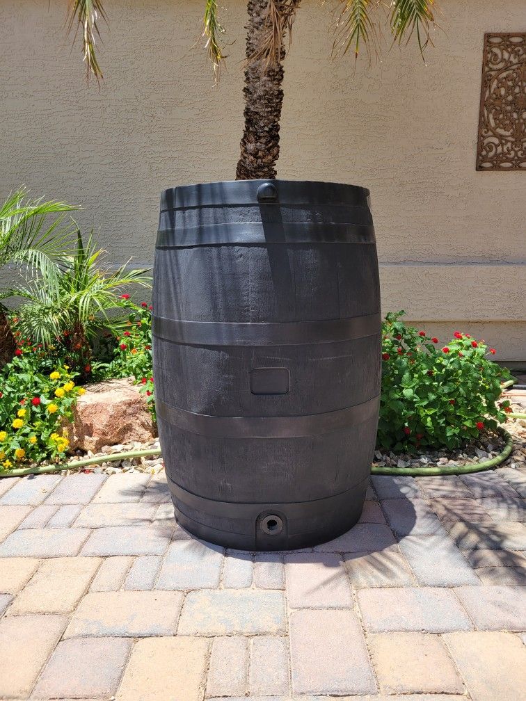 50 Gal. Rain Barrel Black Color with Plastic Spigot