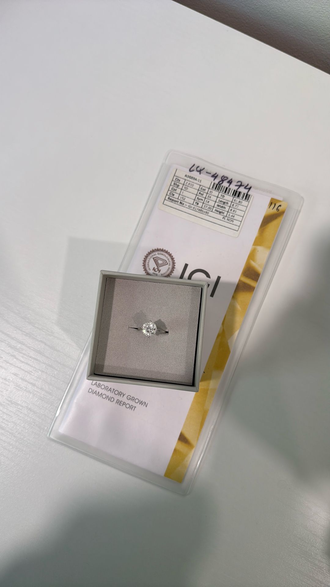 Diamond Ring 2.61 Carat Size 5