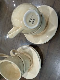 Pottery Barn Cups and Saucers Set