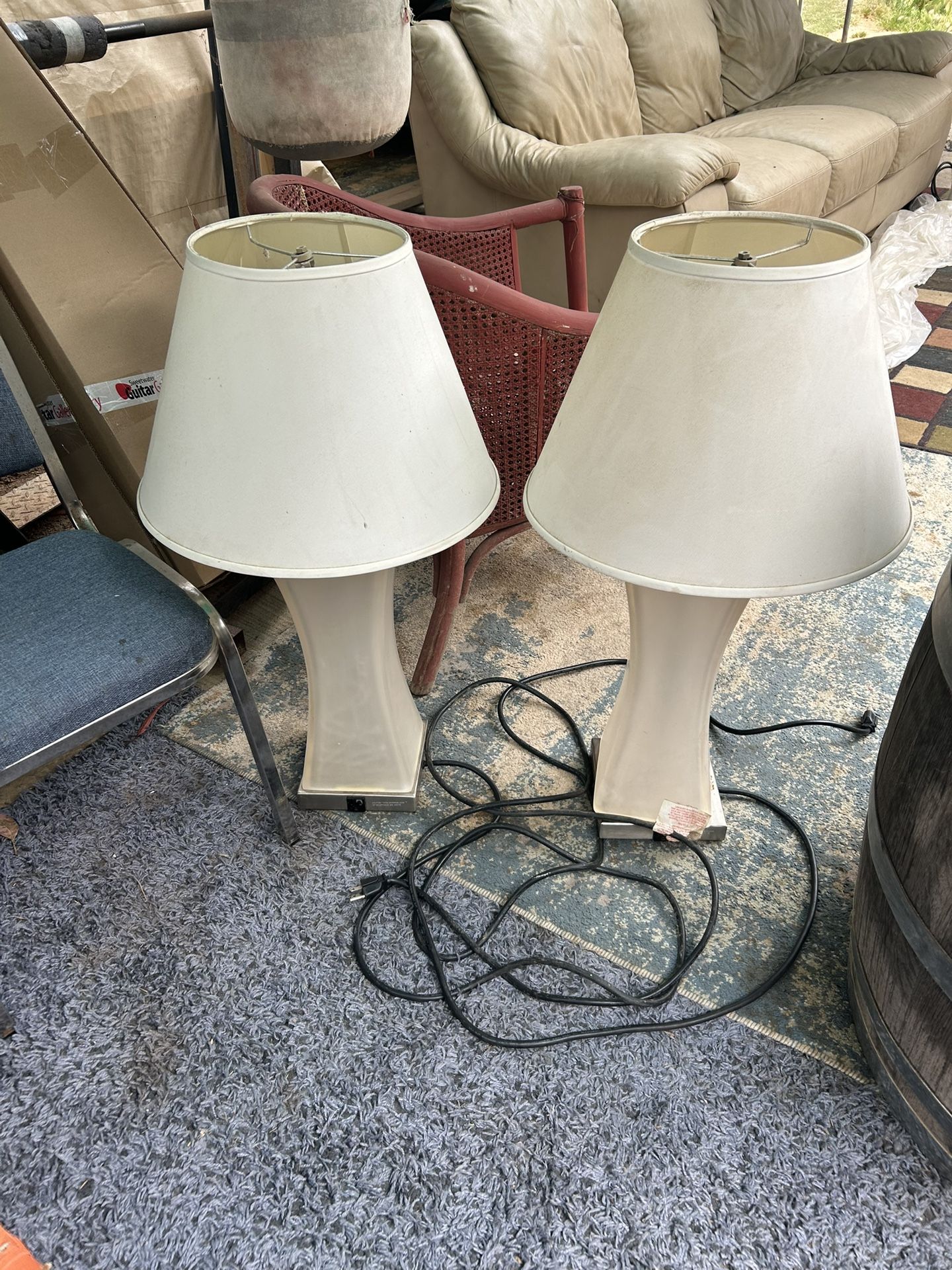 Pair of Lamps With Shades And Outlets 2 Each