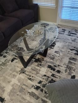 Glass Oval Coffee Table