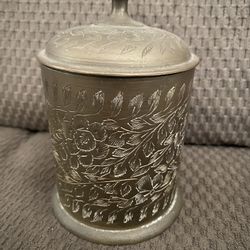 1960s Mughal Style Indian Brass Trinket Box Floral 