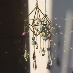 Crystal Suncatcher, Window Suncatcher Prism Hanging Sun Catcher Outdoor Indoor Decor Gift for Mom Christmas Stocking Sutffers Home Decor