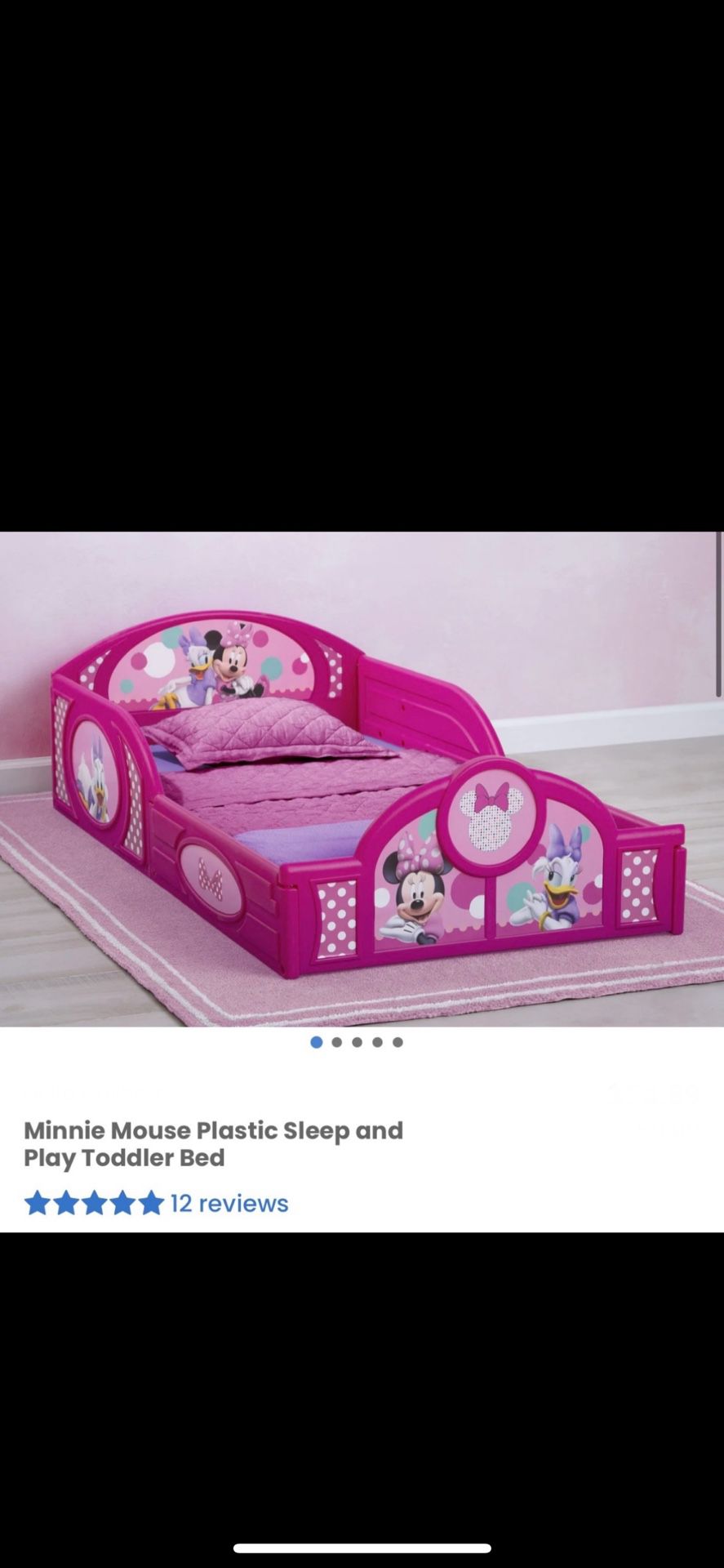 Minnie Mouse Plastic Bed Frame/ Bed/ Minnie Mouse/ Toddler/ Kids/ Toys/ Sleep/ Bedroom/ New