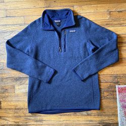 Patagonia Better Sweater Men's Navy Blue Fleece 1/4 Zip Pullover Long Sleeve M