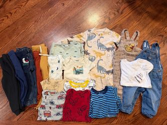 Boys Size 18 Month Clothing Lot: Firetrucks, Dinosaurs, Winnie the Pooh