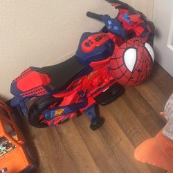 Spider Man Electric Motorcycle + Helmet 