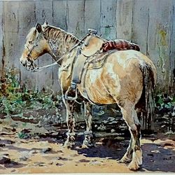GREAT FATHER'S DAY GIFT !  Resting for A While" by La Vere Hutchings, Unframed Print, Wall Art - Outer Print: 29"x22.5"  Image: 24"x18", 